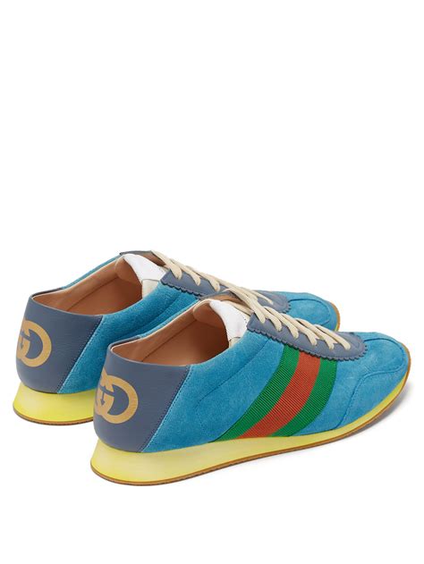 blue gucci sneaker|blue gucci sneakers suede.